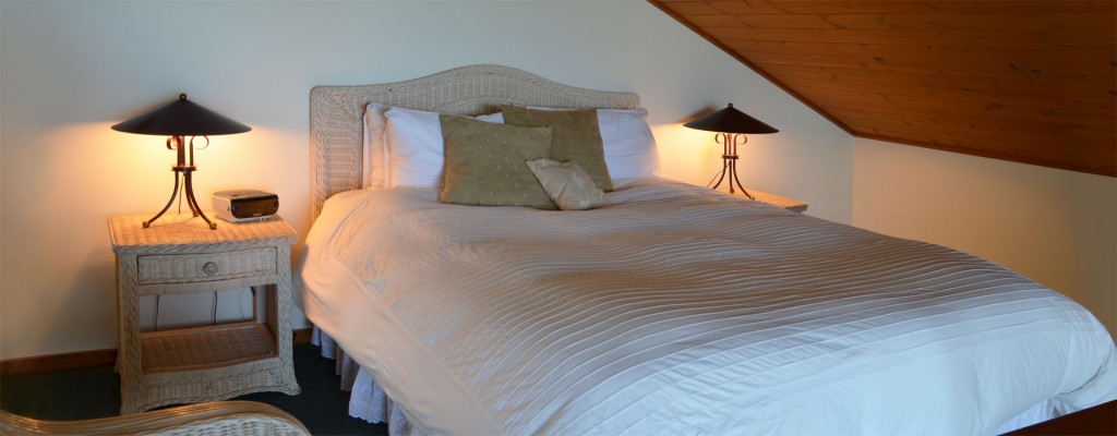 blue jay and otter cabin bedroom at point no point resort